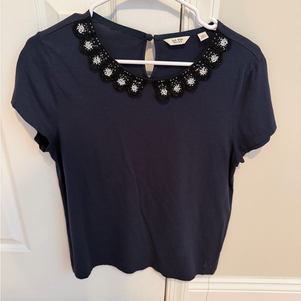 Jack Wills Embroidered Collar Top